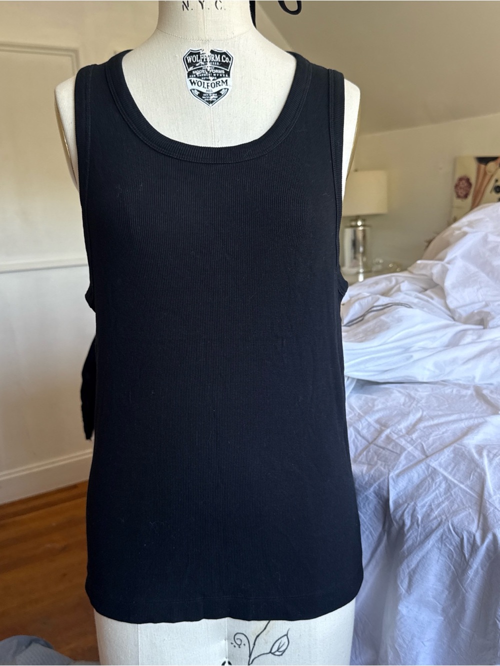 COS Black Ribbed Scoop Neck Tank